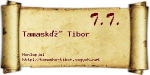 Tamaskó Tibor névjegykártya
